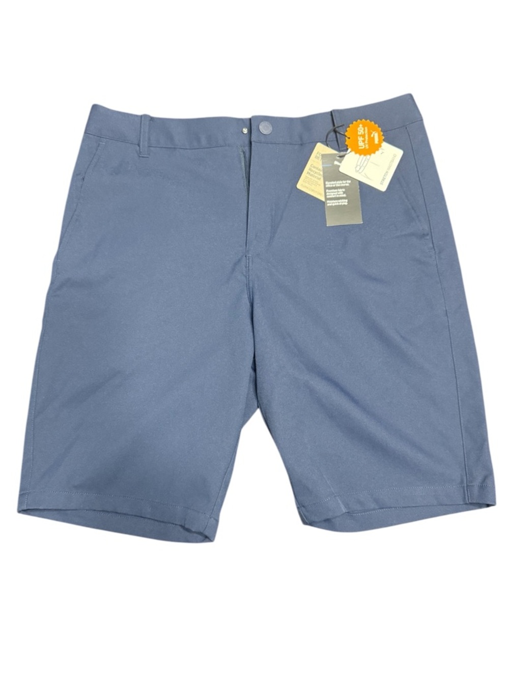 Puma Men's Slate Blue Flat-Front Golf Shorts